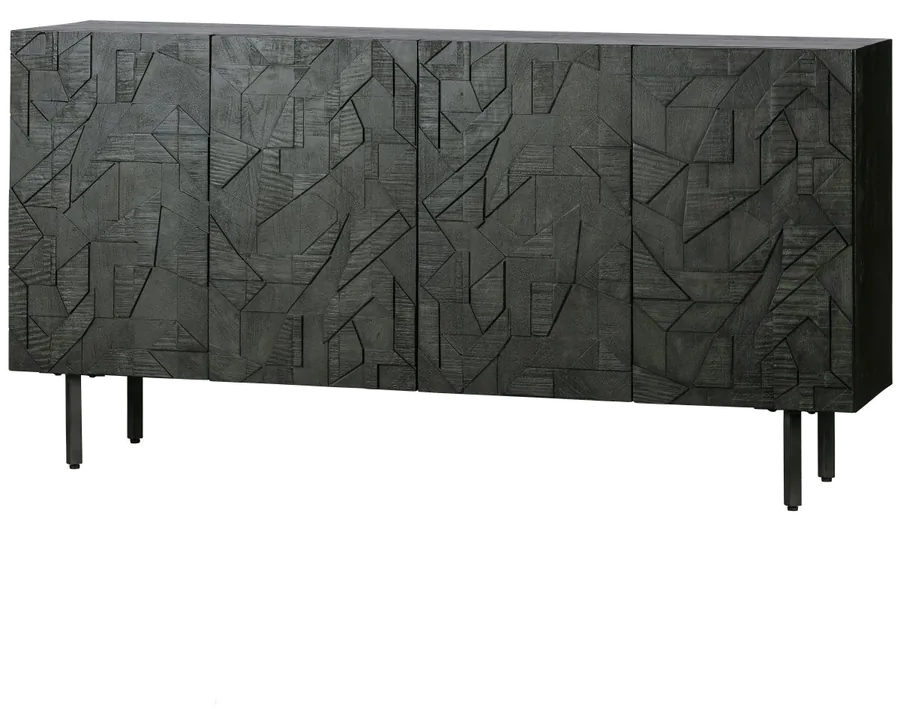 Sideboard Counter aus Mangoholz, schwarz