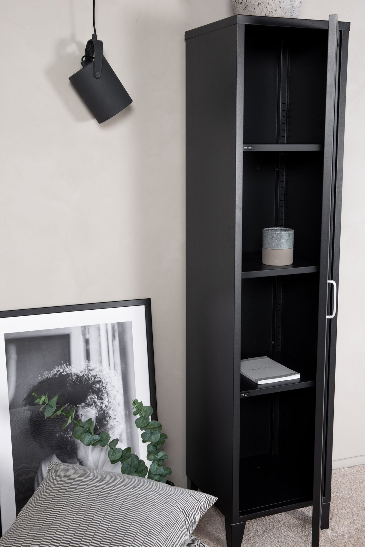 Acero Schrank - schwarz/Stahl - Schränke - ALVAHOME