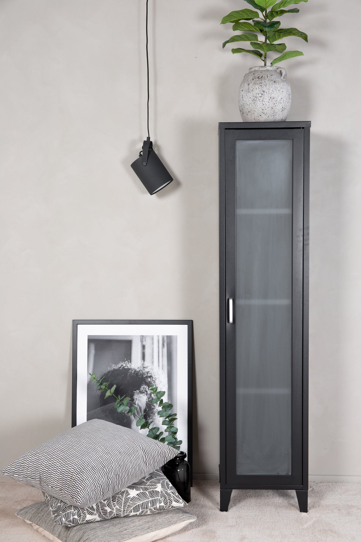 Acero Schrank - schwarz/Stahl - Schränke - ALVAHOME