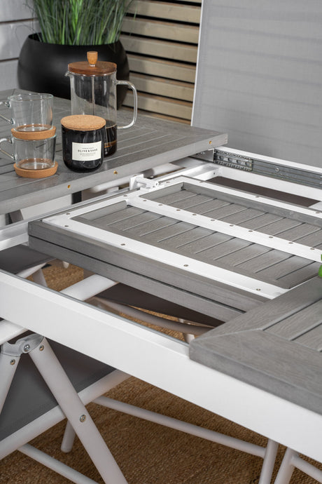 Albany Outdoor - Esstisch rechteckig - weiß/Aintwood - Outdoor - Esstische (rechteckig) - ALVAHOME