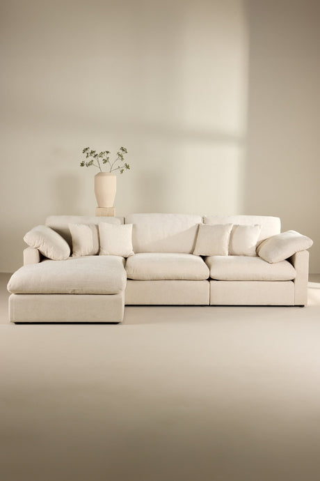 Amalfi Ecksofa - beige/Polyester - Chaiselongue Sofas - ALVAHOME