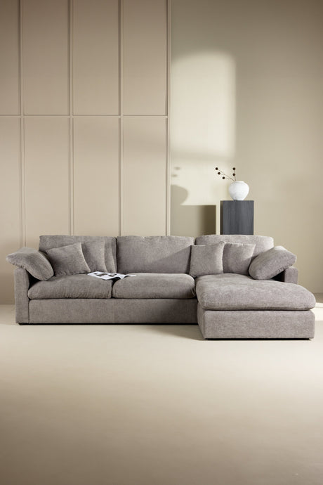 Amalfi Ecksofa - dunkelgrau/Polyester - Chaiselongue Sofas - ALVAHOME