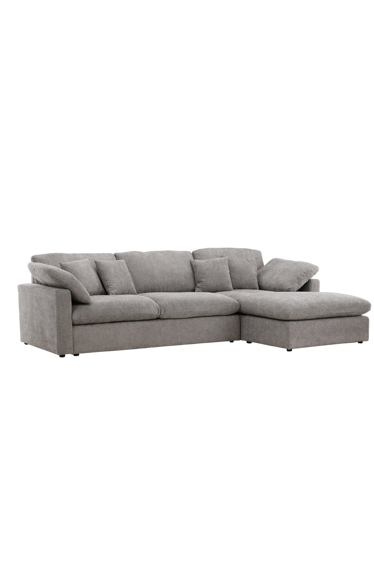 Amalfi Ecksofa - dunkelgrau/Polyester - Chaiselongue Sofas - ALVAHOME