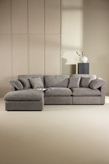 Amalfi Ecksofa - dunkelgrau/Polyester - Chaiselongue Sofas - ALVAHOME