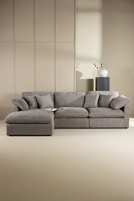 Amalfi Ecksofa - dunkelgrau/Polyester - Chaiselongue Sofas - ALVAHOME