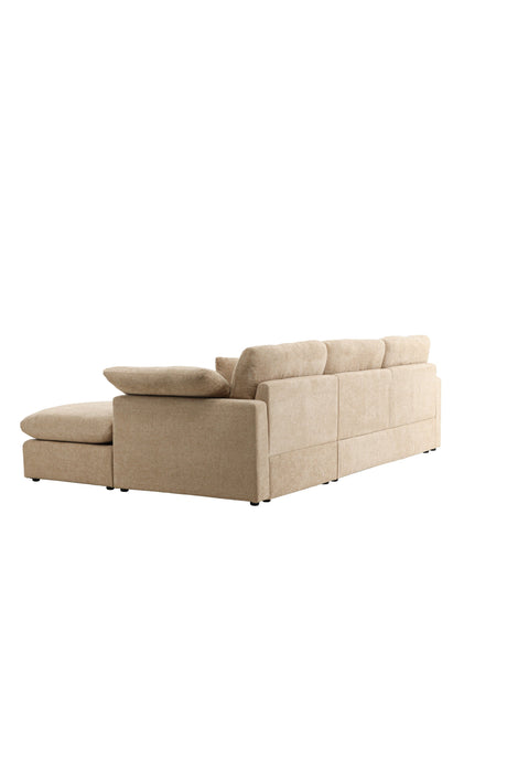 Amalfi Ecksofa - sand/Polyester - Chaiselongue Sofas - ALVAHOME