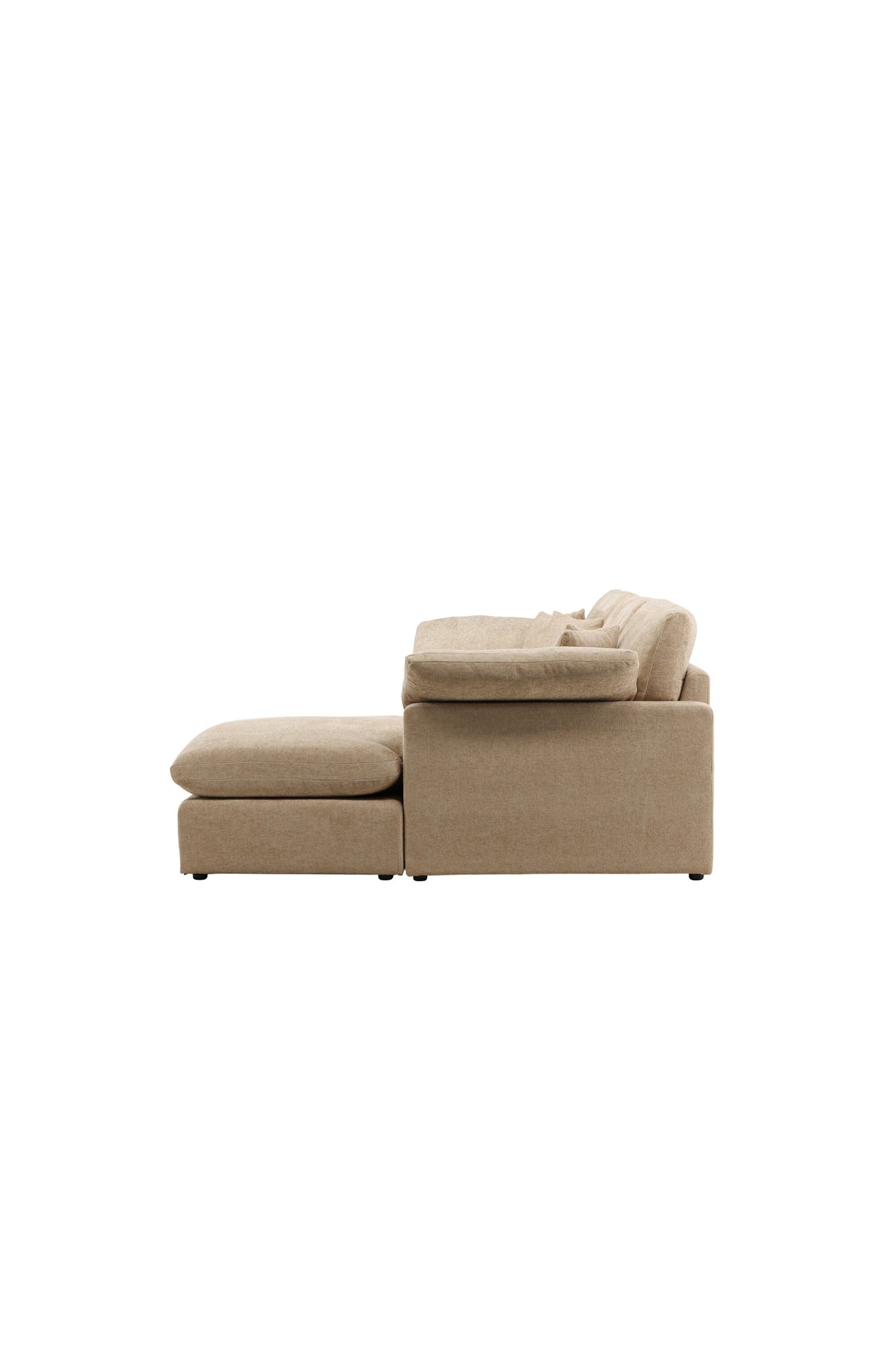 Amalfi Ecksofa - sand/Polyester - Chaiselongue Sofas - ALVAHOME