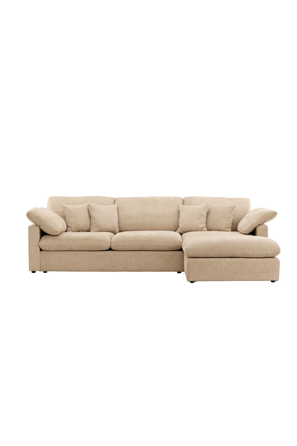Amalfi Ecksofa - sand/Polyester - Chaiselongue Sofas - ALVAHOME