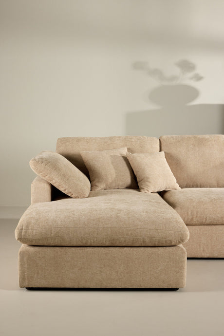 Amalfi Ecksofa - sand/Polyester - Chaiselongue Sofas - ALVAHOME