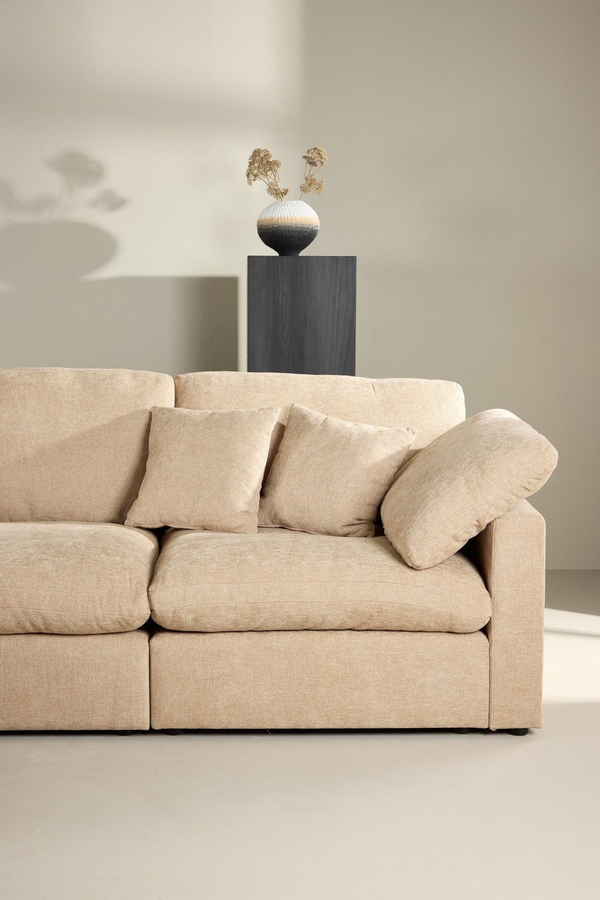 Amalfi Ecksofa - sand/Polyester - Chaiselongue Sofas - ALVAHOME