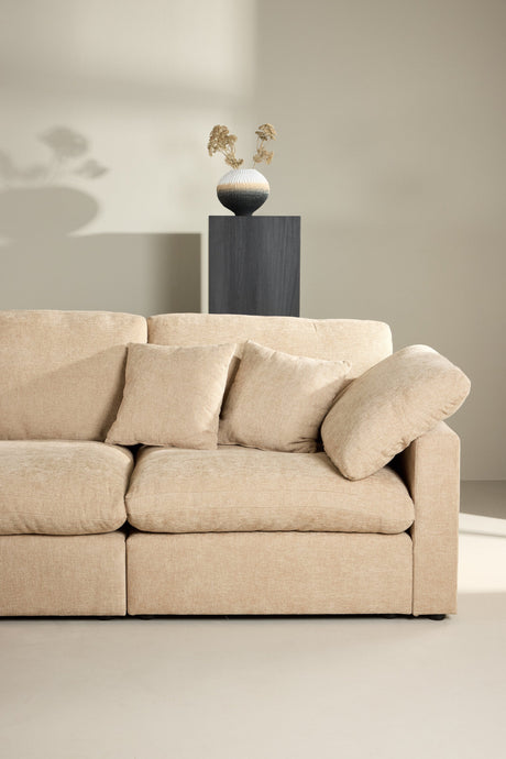 Amalfi Ecksofa - sand/Polyester - Chaiselongue Sofas - ALVAHOME