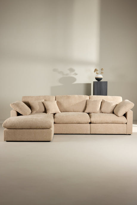 Amalfi Ecksofa - sand/Polyester - Chaiselongue Sofas - ALVAHOME