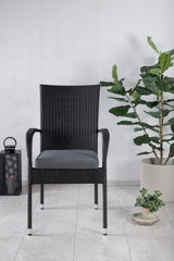 Anna Outdoor - Essstuhl - schwarz/Weidengeflecht - Outdoor - Essstühle - ALVAHOME