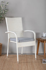 Anna Outdoor - Essstuhl - weiß/Weidengeflecht - Outdoor - Essstühle - ALVAHOME