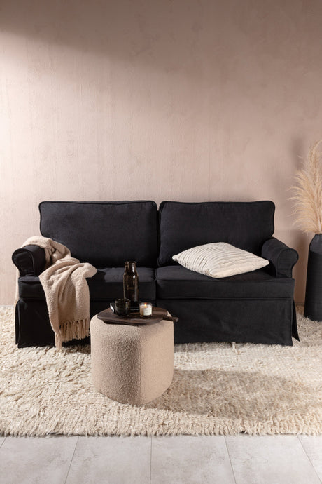 Anton 2 - Sitzer Sofa - schwarz/Polyester - 2 - Sitzer Sofas - ALVAHOME