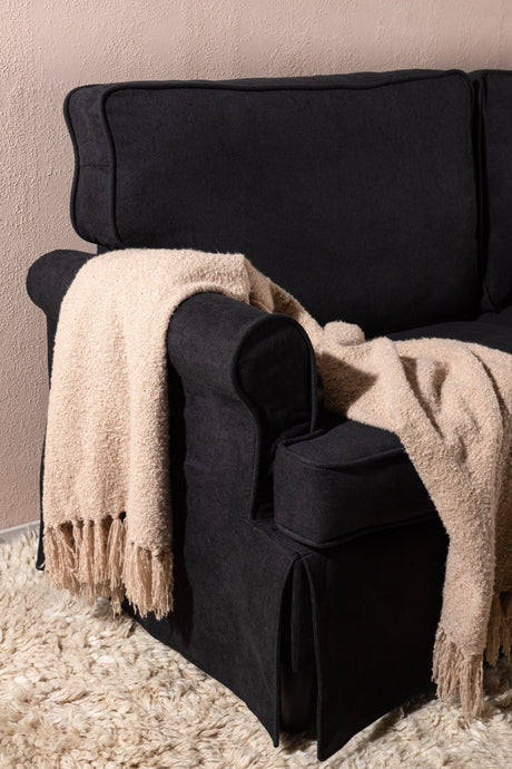Anton 2 - Sitzer Sofa - schwarz/Polyester - 2 - Sitzer Sofas - ALVAHOME