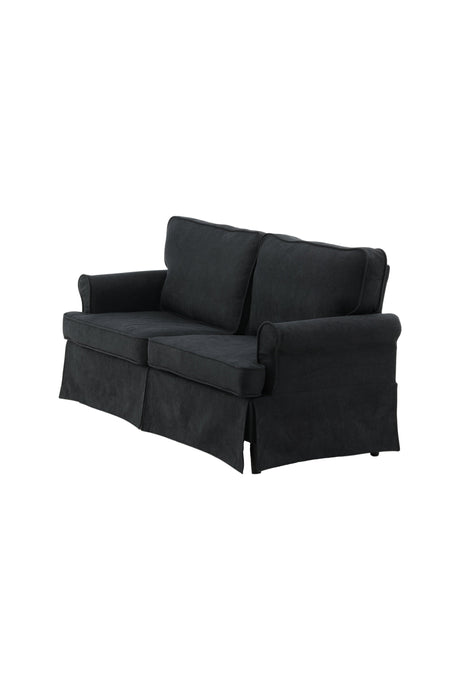 Anton 2 - Sitzer Sofa - schwarz/Polyester - 2 - Sitzer Sofas - ALVAHOME