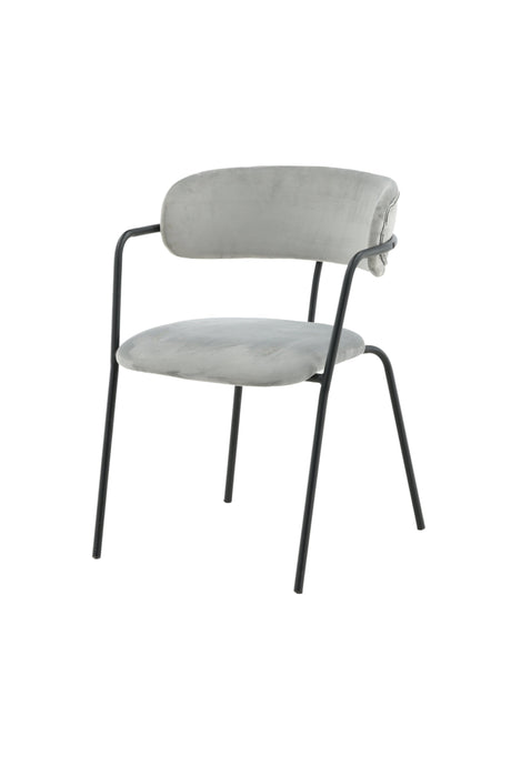 Arrow Esszimmerstuhl - grau/Polyester - Samt - Essstühle - ALVAHOME