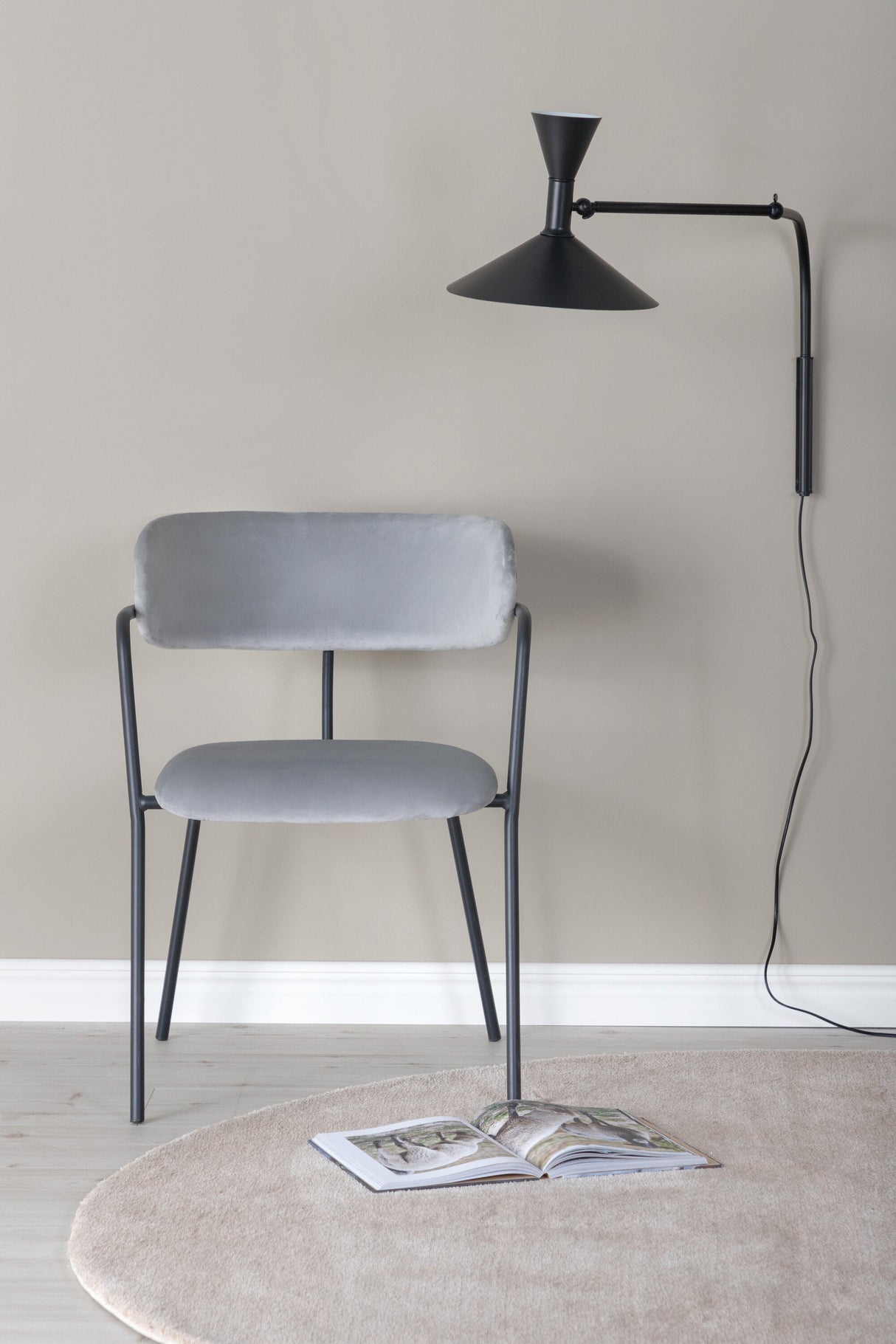 Arrow Esszimmerstuhl - grau/Polyester - Samt - Essstühle - ALVAHOME