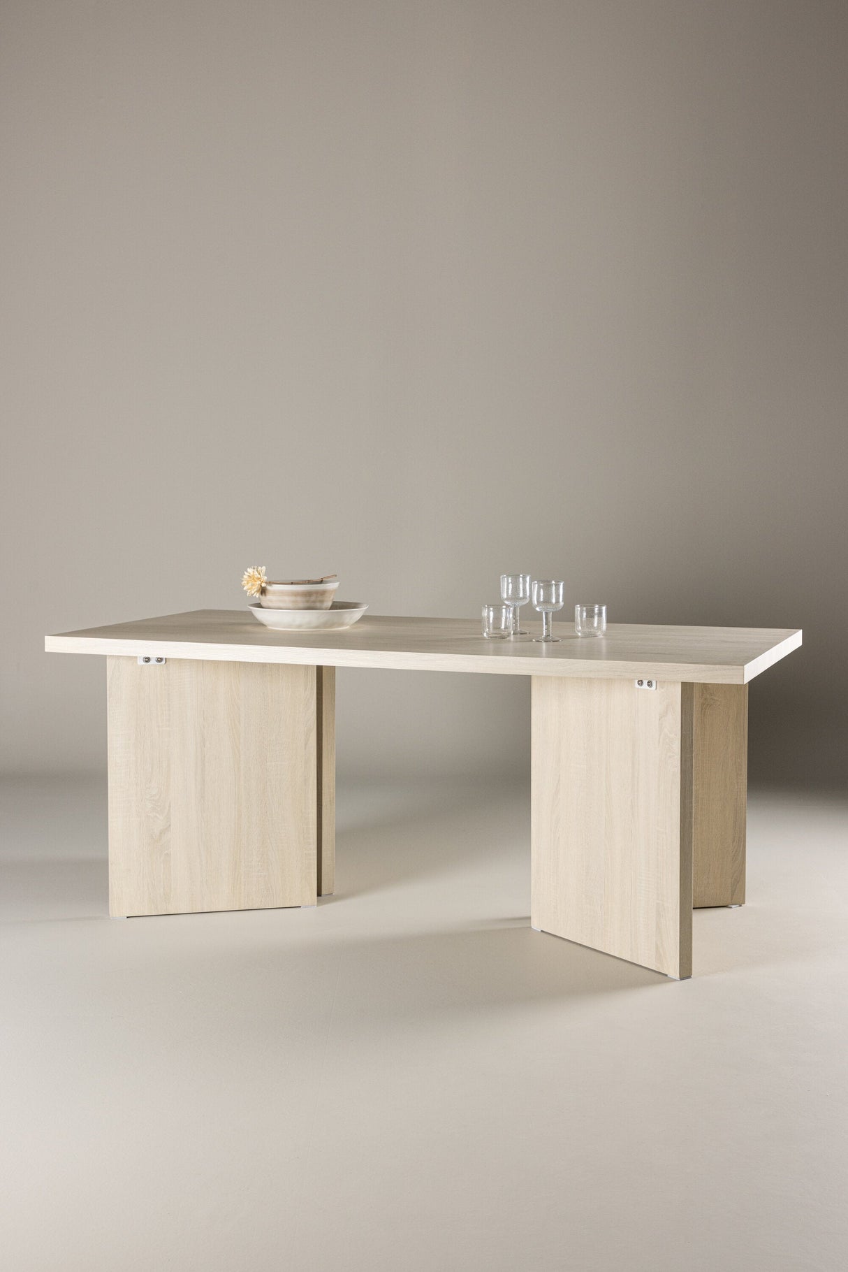 Bassholmen rechteckiger Esstisch - white - wash/MDF - Rechteckige Esstische - ALVAHOME