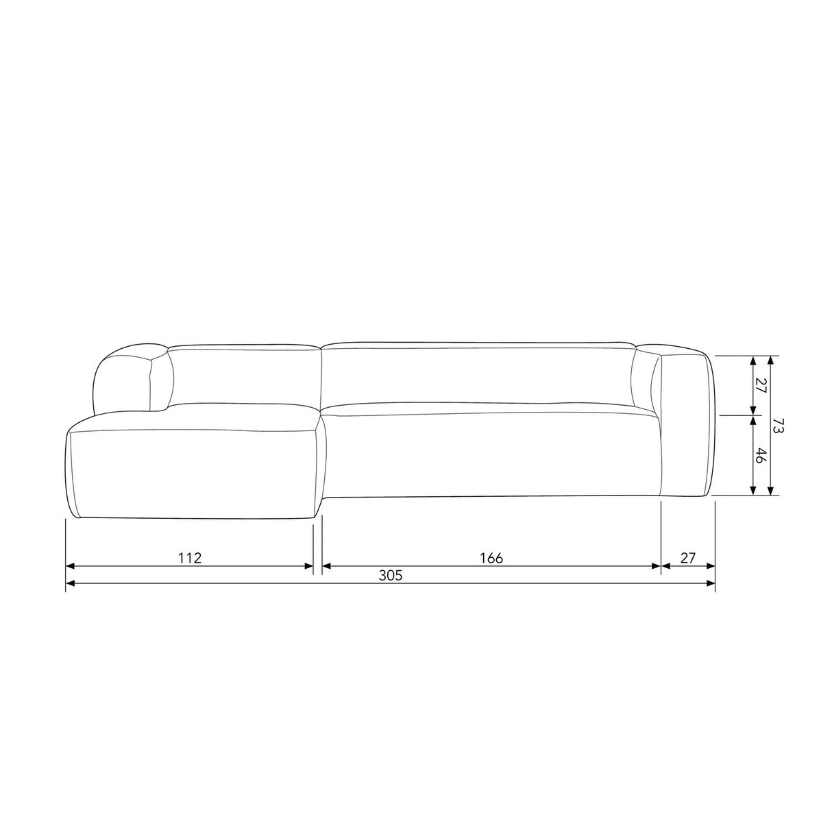 Bean Ecksofa - grau & braun - Ecksofas - ALVAHOME