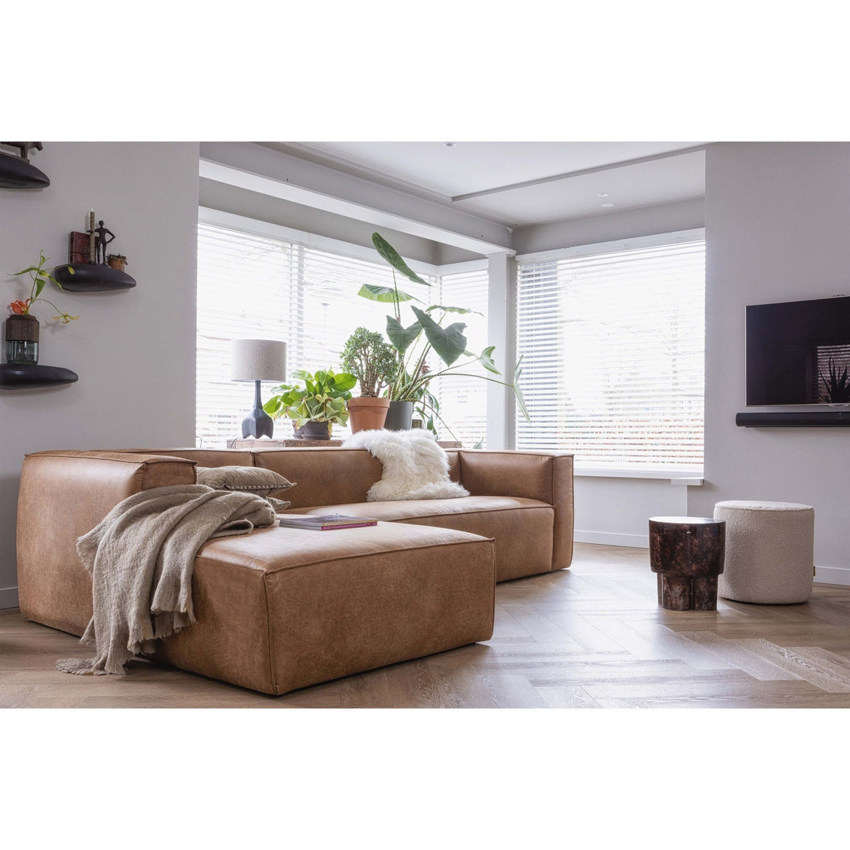 Bean Ecksofa - grau & braun - Ecksofas - ALVAHOME