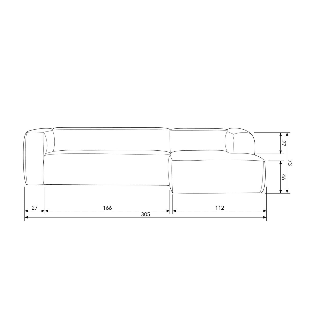 Bean Ecksofa - grau & braun - Ecksofas - ALVAHOME