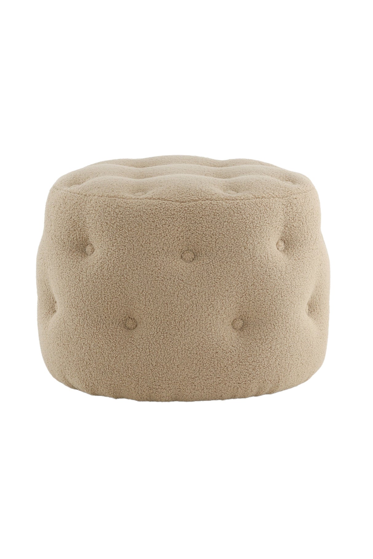 Benjamin Pouf - beige/Polyester - Teddy - Ottomane / Poufs - ALVAHOME