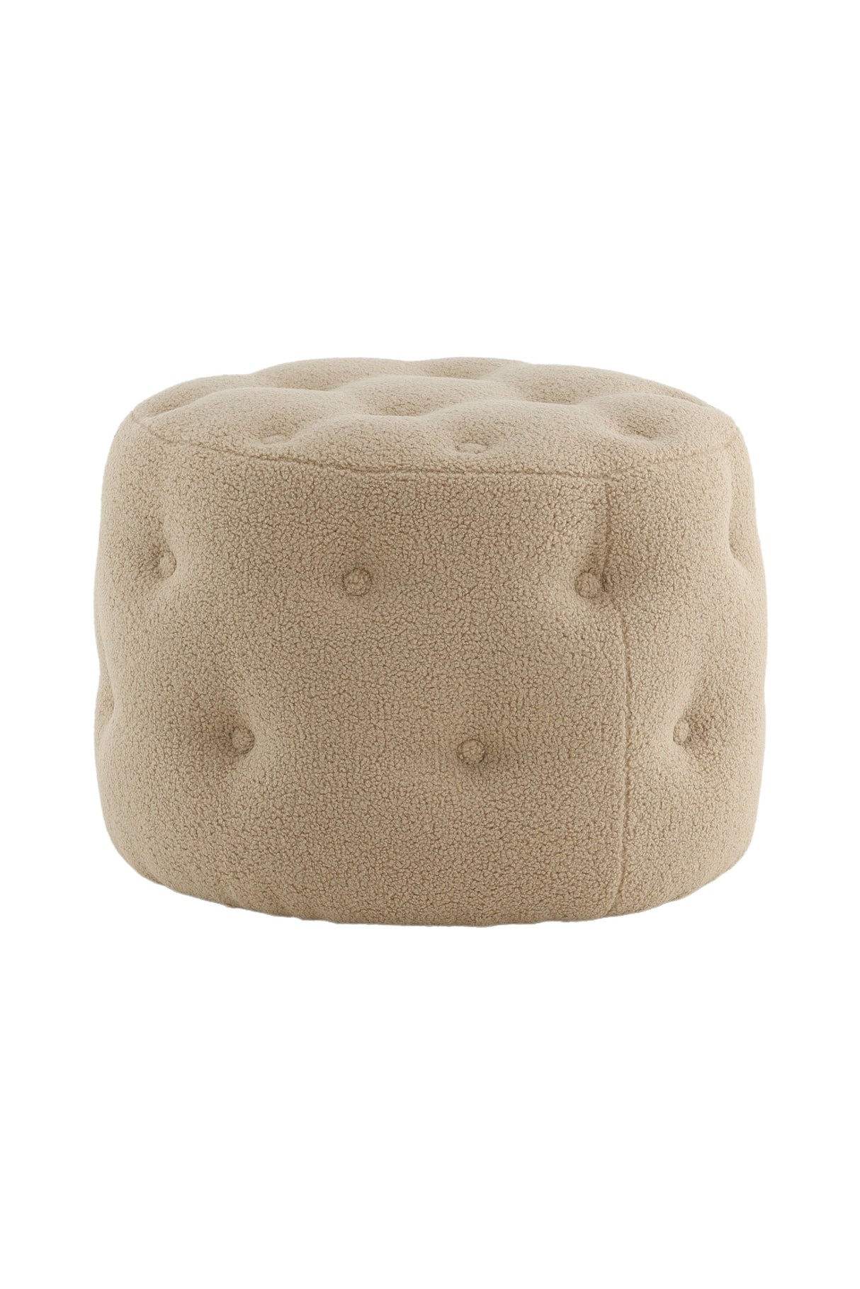 Benjamin Pouf - beige/Polyester - Teddy - Ottomane / Poufs - ALVAHOME