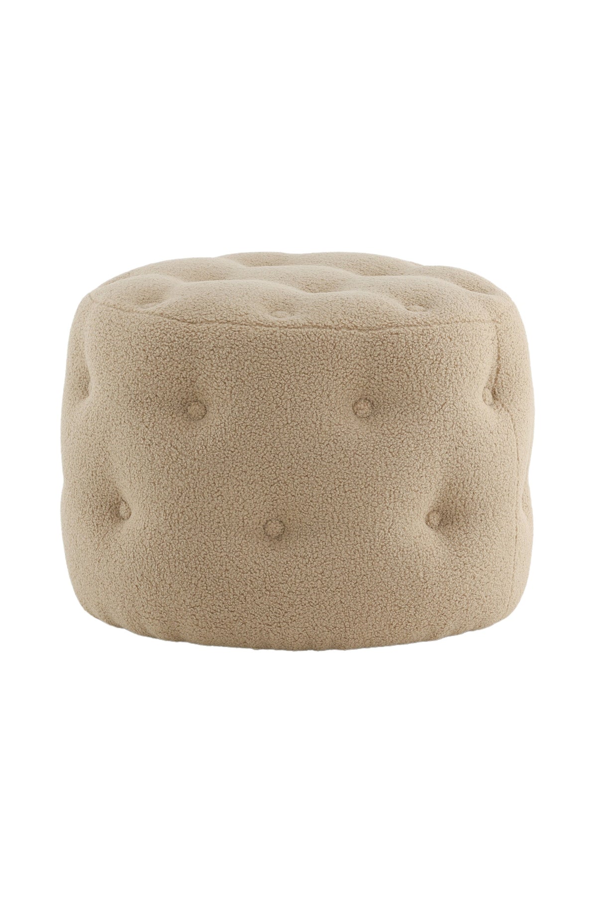 Benjamin Pouf - beige/Polyester - Teddy - Ottomane / Poufs - ALVAHOME