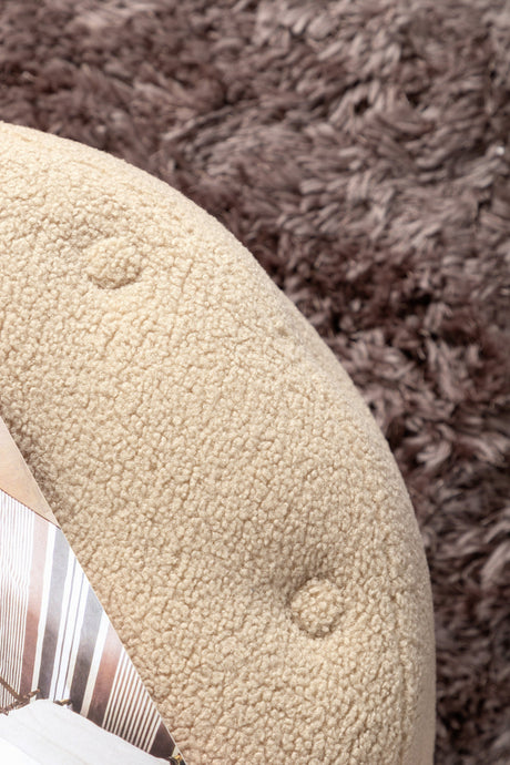 Benjamin Pouf - beige/Polyester - Teddy - Ottomane / Poufs - ALVAHOME