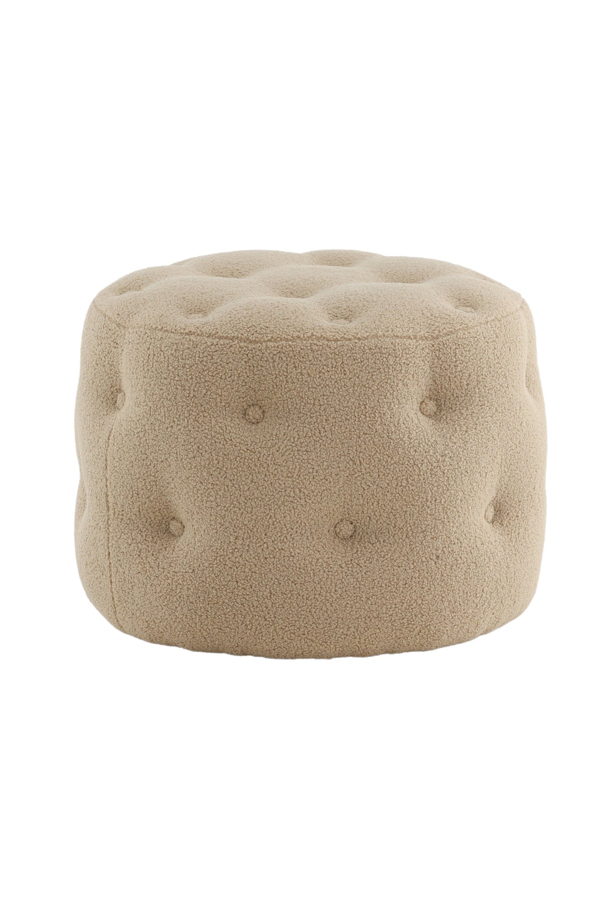 Benjamin Pouf - beige/Polyester - Teddy - Ottomane / Poufs - ALVAHOME