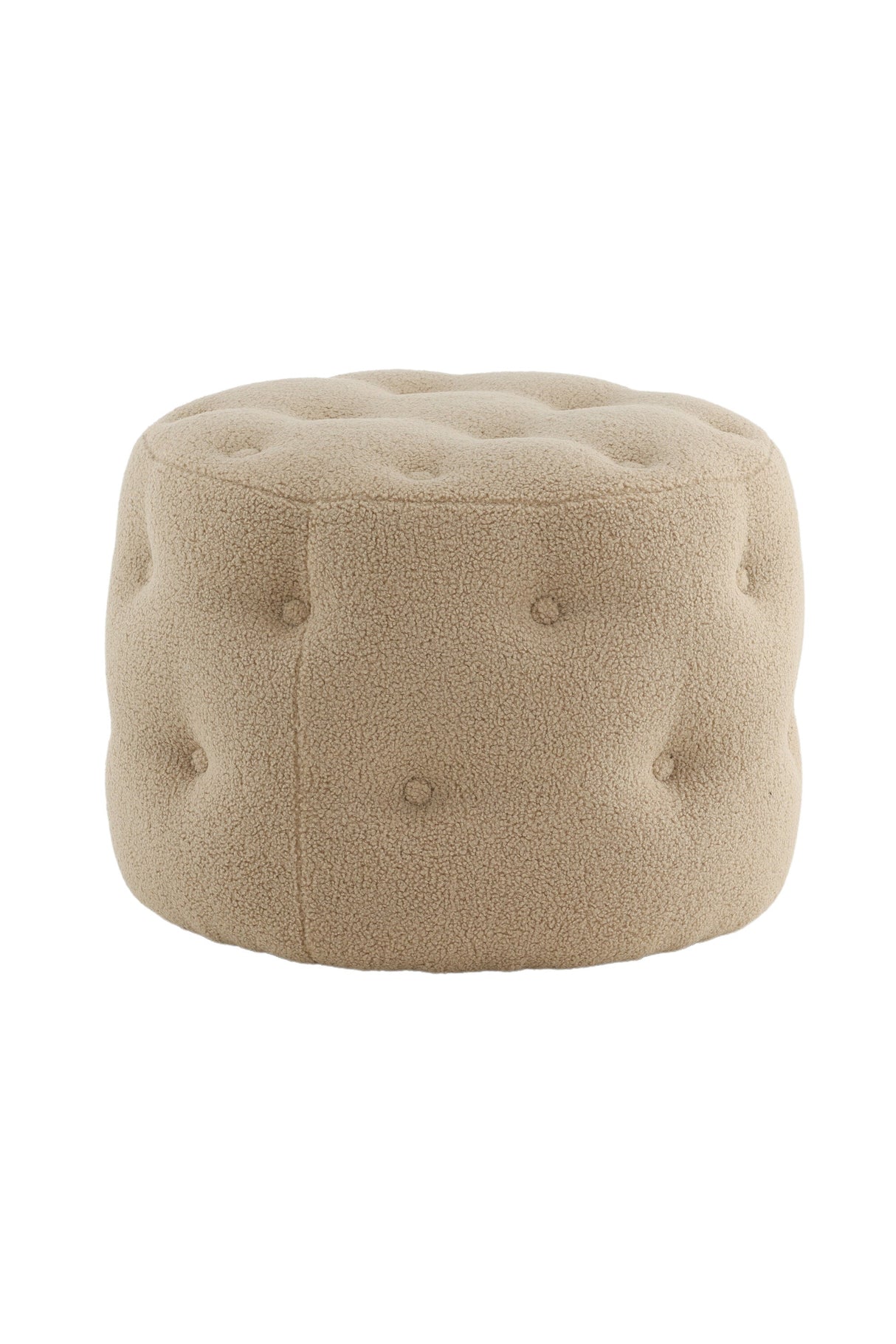 Benjamin Pouf - beige/Polyester - Teddy - Ottomane / Poufs - ALVAHOME
