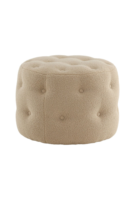 Benjamin Pouf - beige/Polyester - Teddy - Ottomane / Poufs - ALVAHOME