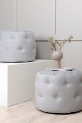 Benjamin Pouf - grau/Polyester - Kord - Ottomane / Poufs - ALVAHOME