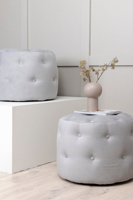Benjamin Pouf - grau/Polyester - Kord - Ottomane / Poufs - ALVAHOME