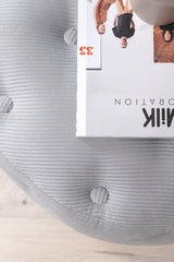 Benjamin Pouf - grau/Polyester - Kord - Ottomane / Poufs - ALVAHOME