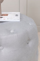 Benjamin Pouf - grau/Polyester - Kord - Ottomane / Poufs - ALVAHOME
