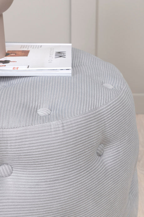 Benjamin Pouf - grau/Polyester - Kord - Ottomane / Poufs - ALVAHOME