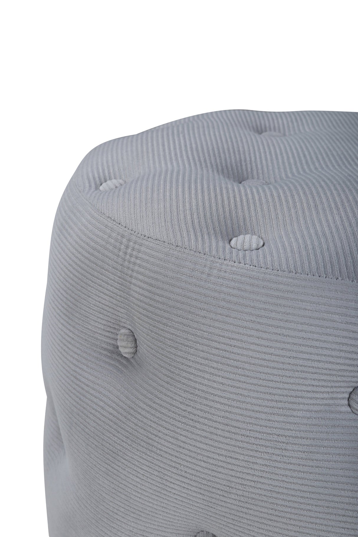 Benjamin Pouf - grau/Polyester - Kord - Ottomane / Poufs - ALVAHOME