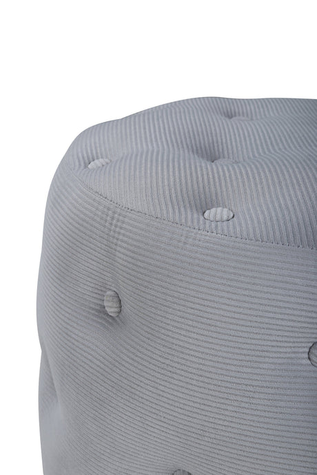 Benjamin Pouf - grau/Polyester - Kord - Ottomane / Poufs - ALVAHOME