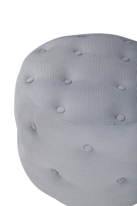 Benjamin Pouf - grau/Polyester - Kord - Ottomane / Poufs - ALVAHOME