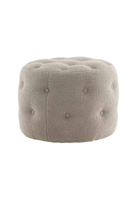 Benjamin Pouf - greige/Polyester - Teddy - Ottomane / Poufs - ALVAHOME