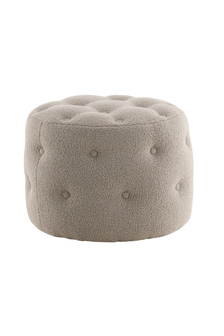 Benjamin Pouf - greige/Polyester - Teddy - Ottomane / Poufs - ALVAHOME
