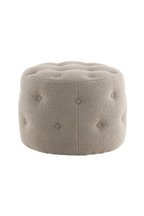 Benjamin Pouf - greige/Polyester - Teddy - Ottomane / Poufs - ALVAHOME