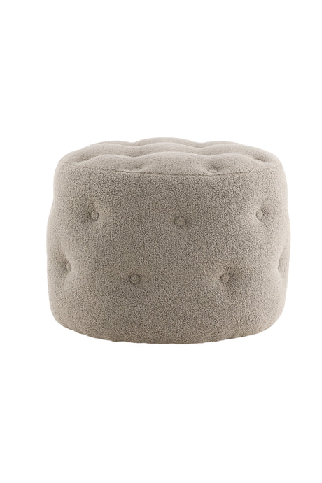 Benjamin Pouf - greige/Polyester - Teddy - Ottomane / Poufs - ALVAHOME