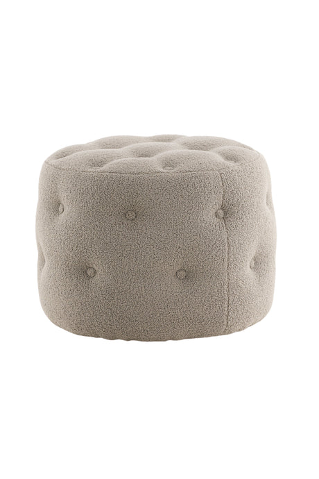 Benjamin Pouf - greige/Polyester - Teddy - Ottomane / Poufs - ALVAHOME