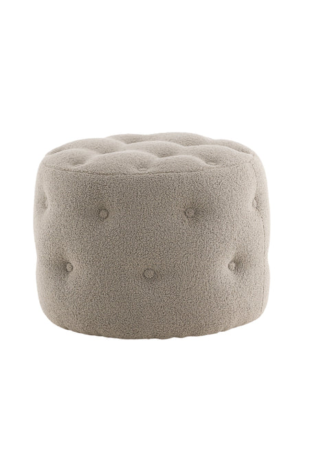 Benjamin Pouf - greige/Polyester - Teddy - Ottomane / Poufs - ALVAHOME