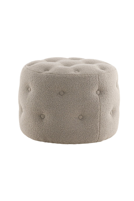 Benjamin Pouf - greige/Polyester - Teddy - Ottomane / Poufs - ALVAHOME