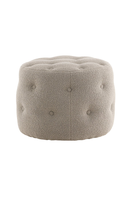 Benjamin Pouf - greige/Polyester - Teddy - Ottomane / Poufs - ALVAHOME